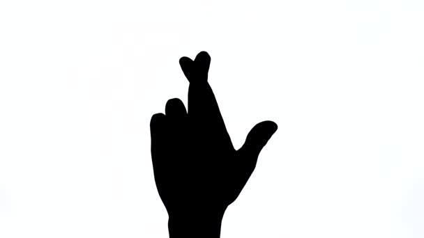 Крупним Планом Демонстраційне Відео Чоловічої Руки Вказує Жест Схрещених Пальців — стокове відео