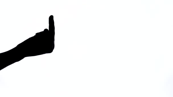 Ручний Знак Показує Середній Палець Грубий Ізольований Чорно Білий Контрастний — стокове відео