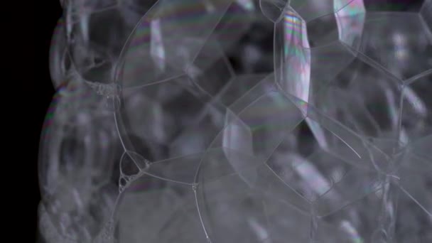 Продемонструвати Структуру Піни Ізольовані Чорному Тлі — стокове відео