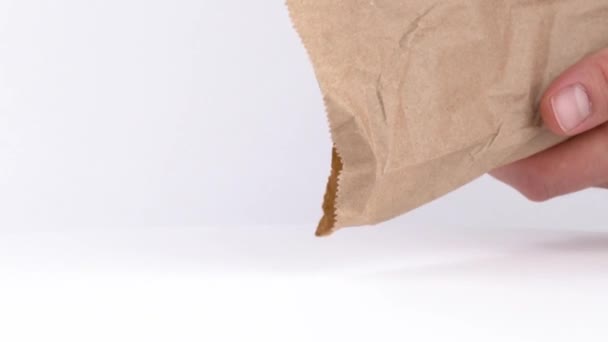 Gros Plan Sur Les Graines Quinoa Blanc Qui Sortent Emballage — Video