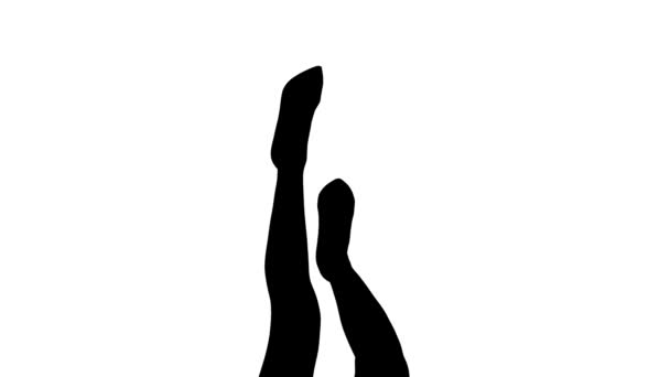 Силуэт Красивых Сексуальных Женских Ног Высоких Каблуках Женщина Имитирует Бег — стоковое видео
