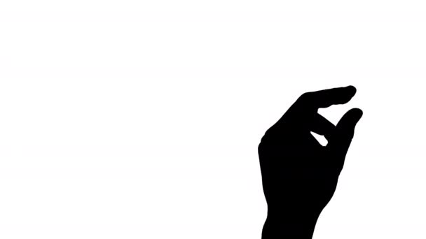 Sylwetka Człowieka Łamiącego Rękę Izolacja Białym Tle — Wideo stockowe