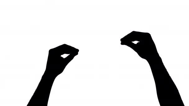 Silueta Muže Vyjadřujícího Bla Bla Prázdné Sliby Izolovaná Černá Bílá — Stock video