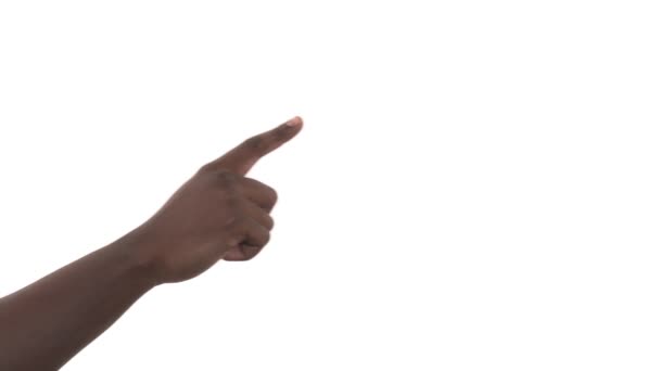 Πινακίδα Hey You Hand Αρσενικό Που Δείχνει Προς Αριστερά Δείκτη — Αρχείο Βίντεο