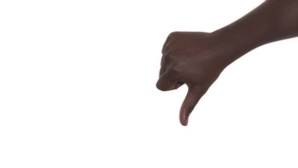 Ruce Palci Dole Izolované Bílém Pozadí Žádné Známky Symbol Odmítnutí — Stock video