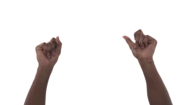手を叩く男 ボディランゲージの概念 白地に隔離された — ストック動画