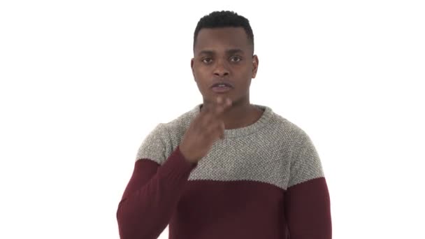 Jeune Homme Pointant Quelqu Loin Avec Majeur Index Geste Menaçant — Video