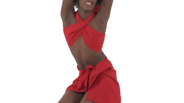 Close Front Shot Unrecognizable Woman Dancing Booty Style Dance African — Vídeo de Stock