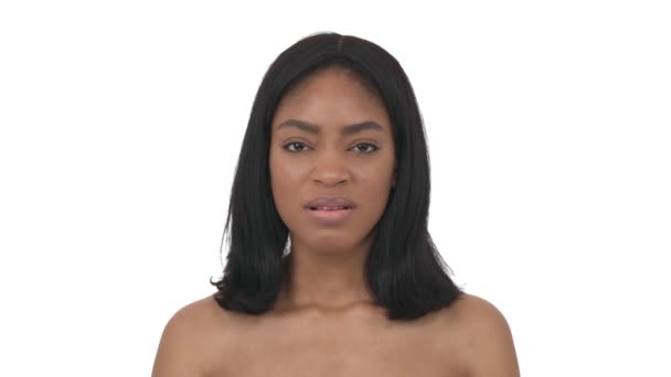 Młoda Kobieta Rozpaczliwie Krzyczy Emocjonalnie Zmęczony Piękna Modelka Cierpi Stres — Wideo stockowe