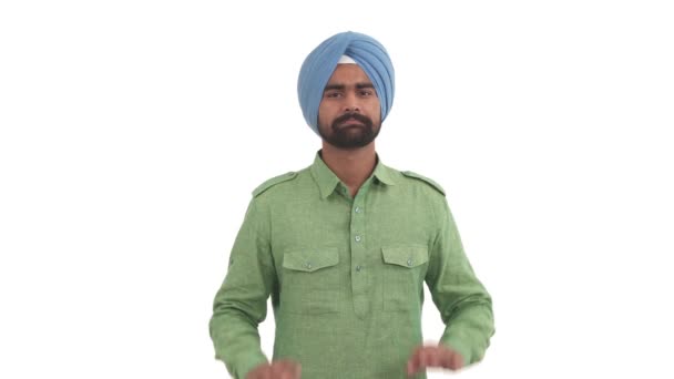 Ritratto Uomo Indiano Dubbioso Che Mostra Così Tanto Gesto Agitando — Video Stock