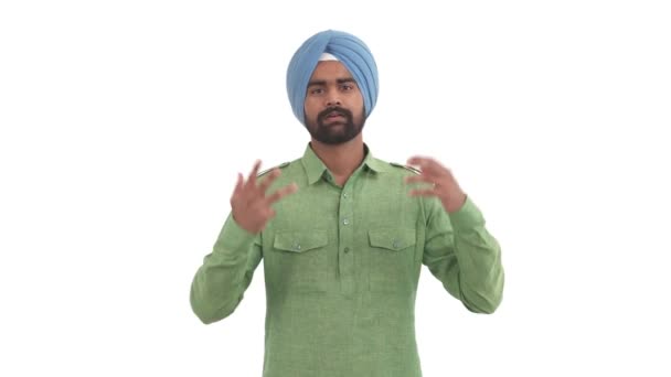Sinirli Hintli Adam Elini Kaldırıyor Avuçlarını Kıvırıyor Kadar Saçma Olduğunu — Stok video