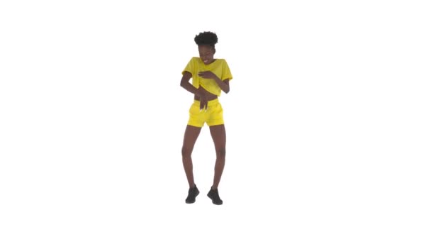 Portret Van Een Jonge Dansende Afrikaanse Vrouw Afro Straatdans Hiphop — Stockvideo
