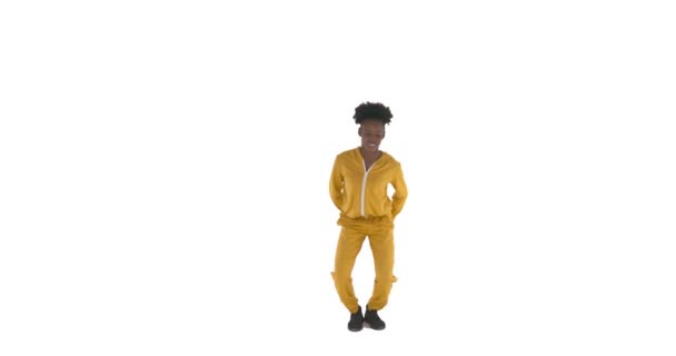 Porträt Einer Jungen Afrikanerin Trainingsanzug Die Hip Hop Tanzt Afro — Stockvideo
