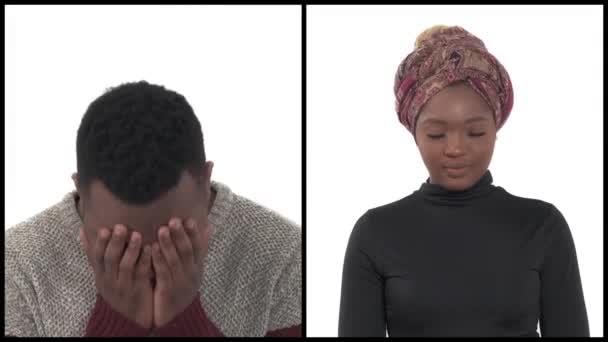 Des Jeunes Désespérés Pleurant Couvrant Visage Des Mains Problèmes Dans — Video