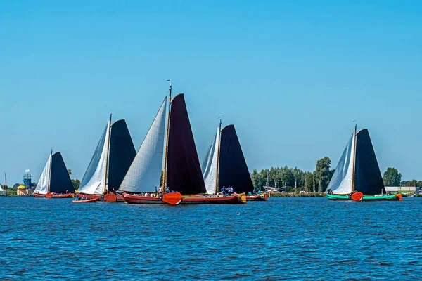 Traditional Frisian Wooden Sailing Ships Yearly Competition Netherlands — Foto de Stock