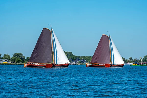 Traditional Frisian Wooden Sailing Ships Yearly Competition Netherlands — Foto Stock