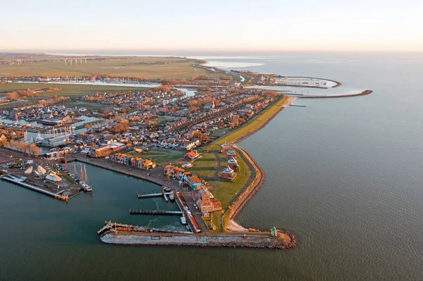 Aerial Harbor City Stavoren Ijsselmeer Netherlands — Stock Photo, Image