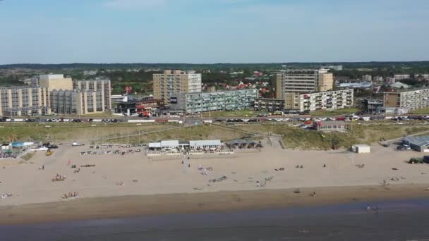 Aerial Zandvoort Aan Zee North Sea Coast Netherlands — Vídeo de Stock
