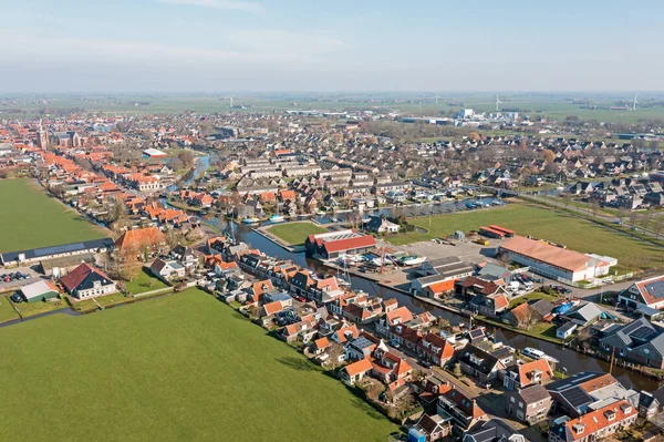 Flygplan Från Den Historiska Staden Workum Friesland Nederländerna — Stockfoto