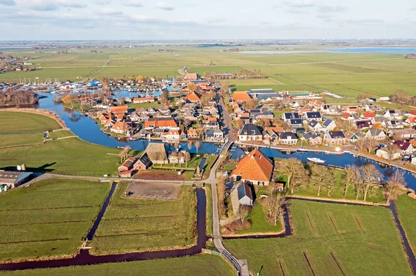 荷兰弗里斯兰Gaastmeer村的空中 — 图库照片