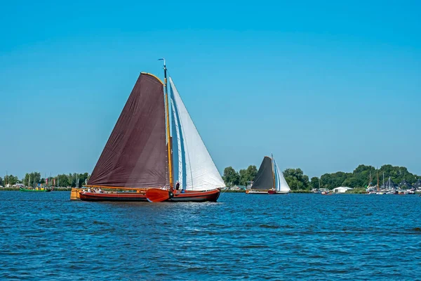 Traditional Frisian Wooden Sailing Ships Yearly Competition Netherlands — 图库照片