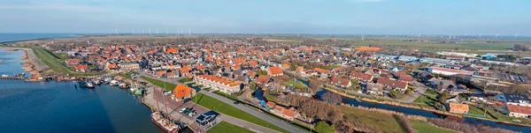 Letecké Panorama Historického Města Makkum Frísku Nizozemsko — Stock fotografie