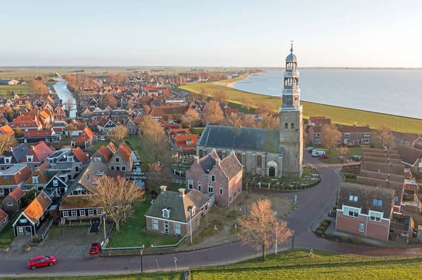 Hollanda Nın Ijsselmeer Kentindeki Hindeloopen Şehrinden Gelen Hava Aracı — Stok fotoğraf