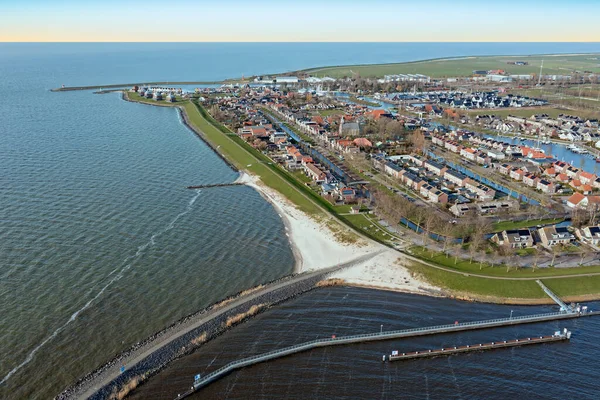 Vzduch Města Stavoren Nizozemsku — Stock fotografie