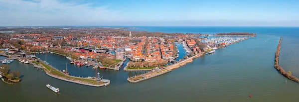 Luchtpanorama Vanuit Historische Stad Enkhuizen Nederland — Stockfoto