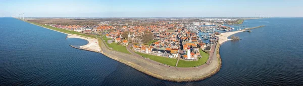 Flyg Panorama Från Den Traditionella Staden Urk Ijsselmeer Nederländerna — Stockfoto