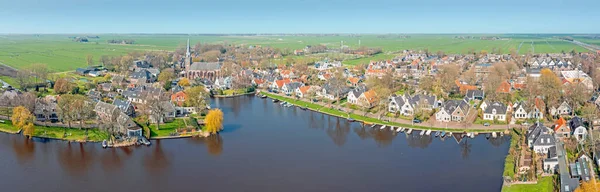 荷兰沃特兰历史名城布鲁克的空中全景 — 图库照片