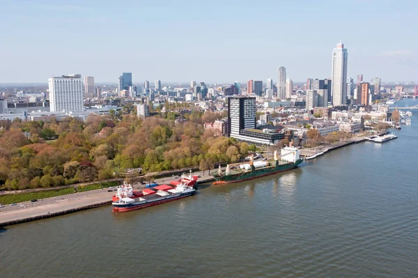 Luchtfoto Uit Stad Rotterdam Nederland — Stockfoto
