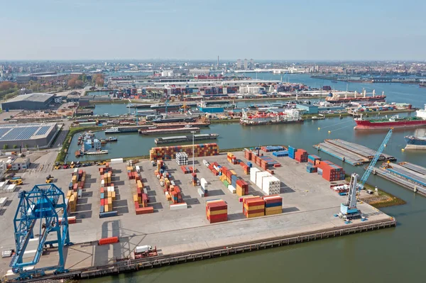 Luchtfoto Uit Industrie Rotterdamse Haven Nederland — Stockfoto