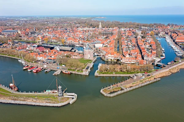 Aerial Historical City Enkhuizen Netherlands — Stock Photo, Image