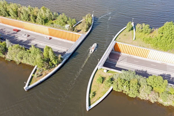 Aerial Aquaduct Harderwijk Veluwemeer Netherlands — Stock Photo, Image