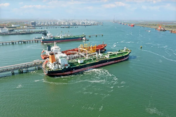 Luftaufnahmen Aus Der Industrie Hafen Von Rotterdam Den Niederlanden — Stockfoto