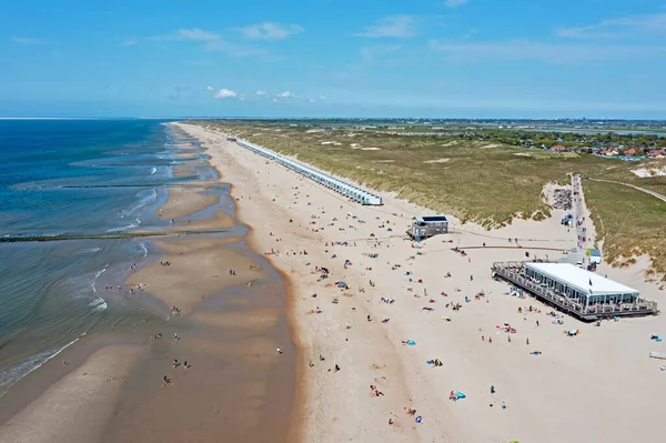 Aerial Beach Julianadorp Noord Holland Netherlands Beautiful Summer Day — Stock Photo, Image
