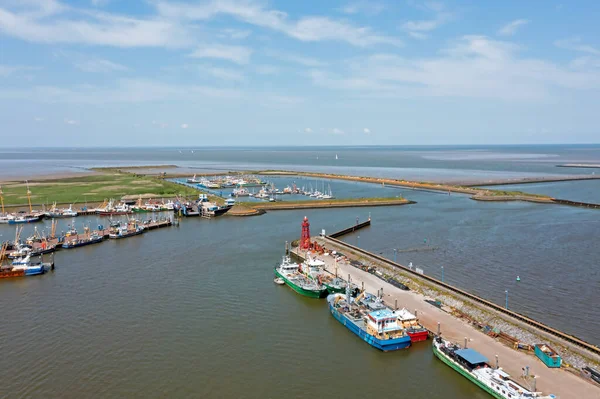 Aerial Fishing Harbor Den Oever Netherlands — Stock Photo, Image