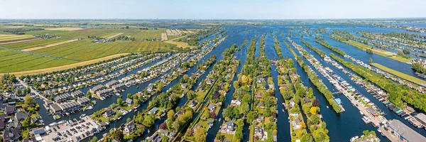 Панорама Воздуха Города Винкевин Водно Болотных Угодьях Нидерландов — стоковое фото