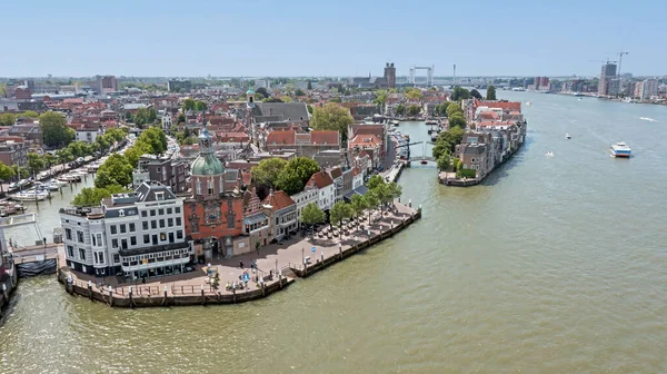 歴史都市ドルドレヒトからの空中 オランダのZuid Holland Com — ストック写真
