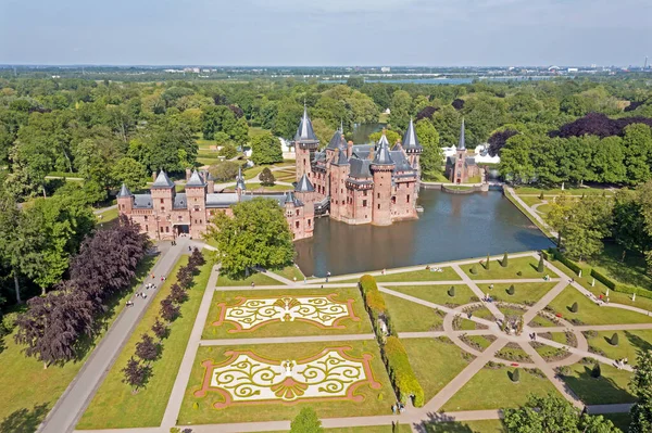 Vue Aérienne Château Haar Aux Pays Bas — Photo