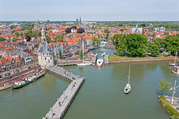 Letecký Historického Města Hoorn Noord Holandsku Nizozemsko — Stock fotografie