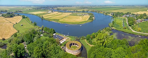 Aerial Panorama Fort Uitermeer River Vecht Netherlands — Stock Photo, Image