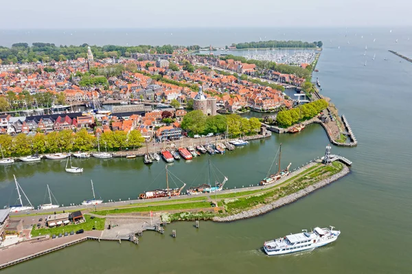 Flyg Från Staden Enkhuizen Nederländerna — Stockfoto
