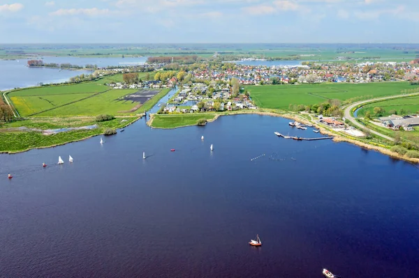 Luchtfoto Van Zeilen Aan Het Sneekermeer Friesland — Stockfoto