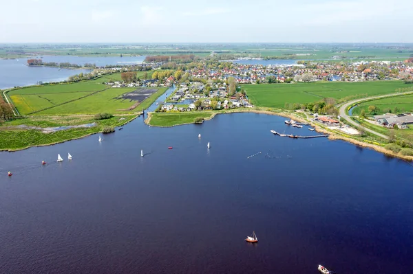 Luchtfoto Van Zeilen Aan Het Sneekermeer Friesland — Stockfoto