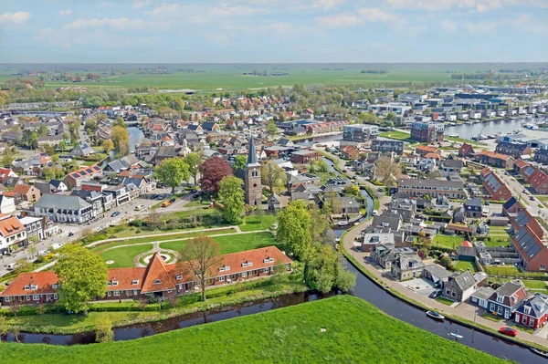 Aerial Aldeia Akkrum Frísia Países Baixos — Fotografia de Stock