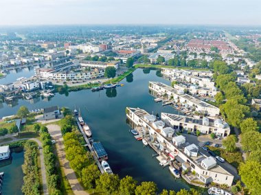 Hollanda 'daki Zeewolde şehrinden havadan.