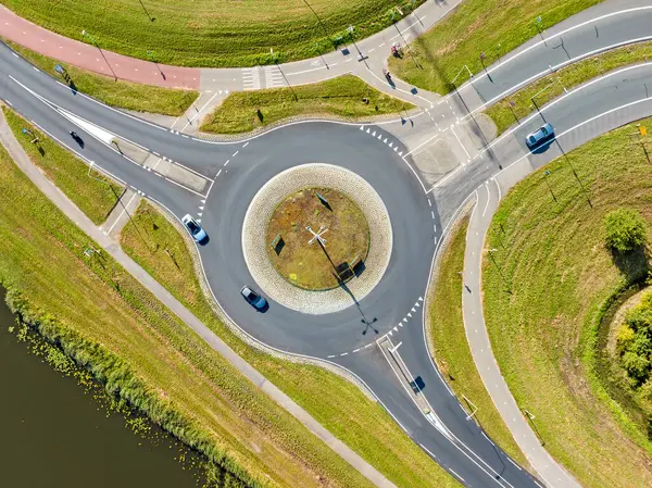 Вид Сверху Вниз Кольцевое Движение Амстердаме Нидерланды — стоковое фото