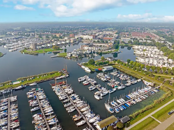 Hollanda 'daki Zeewolde şehrinden havadan.